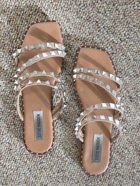 Steve Madden Skylar Studded Strappy Slide Sandals